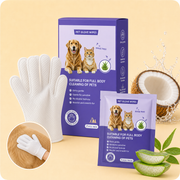 No-Rinse Pet Glove Wipes Portable Pack - 7 Count