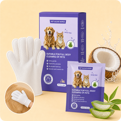 No-Rinse Pet Glove Wipes Portable Pack - 7 Count main product image | Dog Dad
