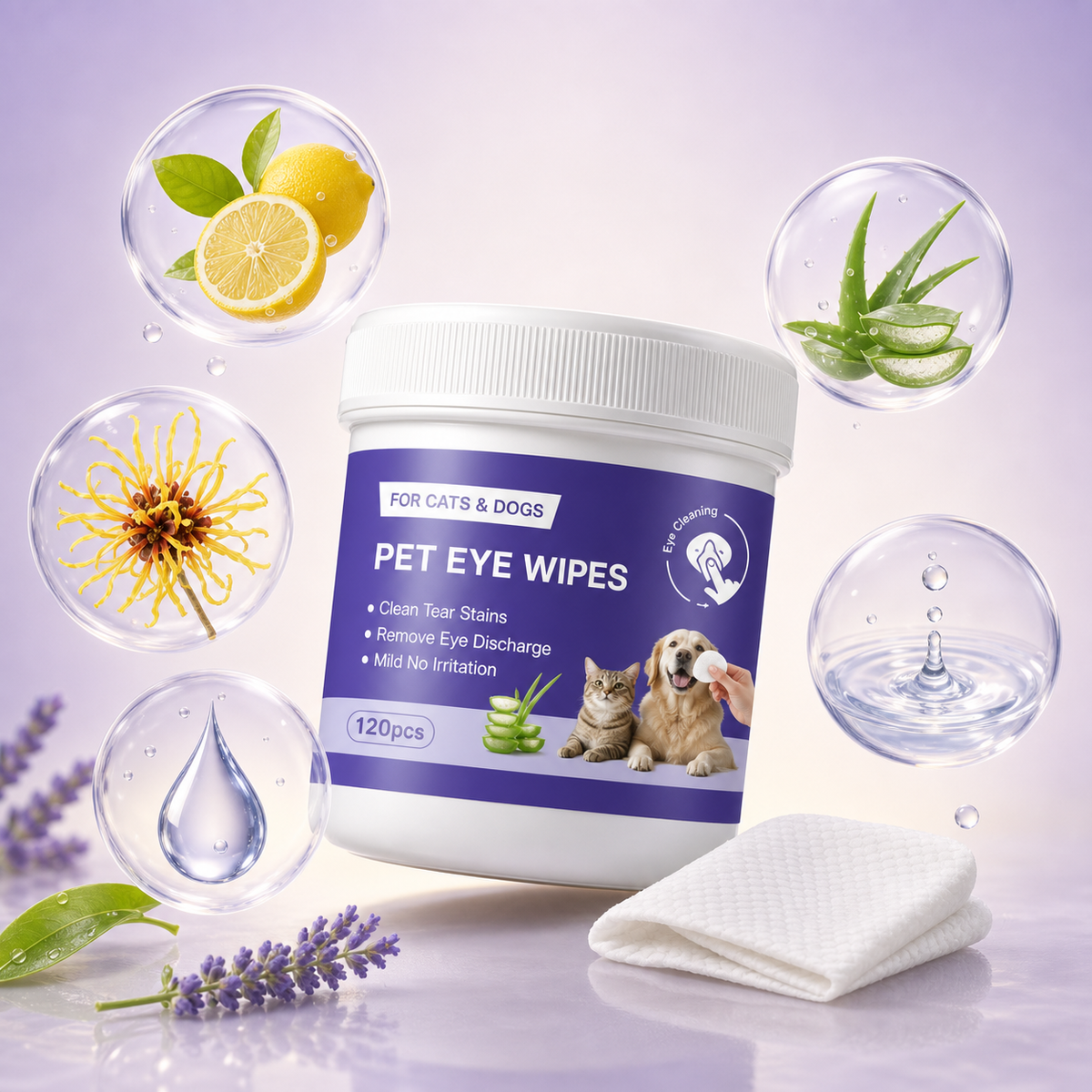 Pet Eye Wipes for Dogs and Cats - use scene image | Dog Dad