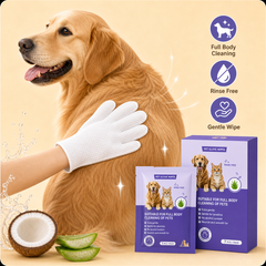 7 count pet grooming glove wipes product detail image | Dog Dad