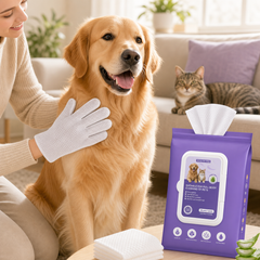 no-rinse pet grooming glove wipes for dogs and cats - product image 2