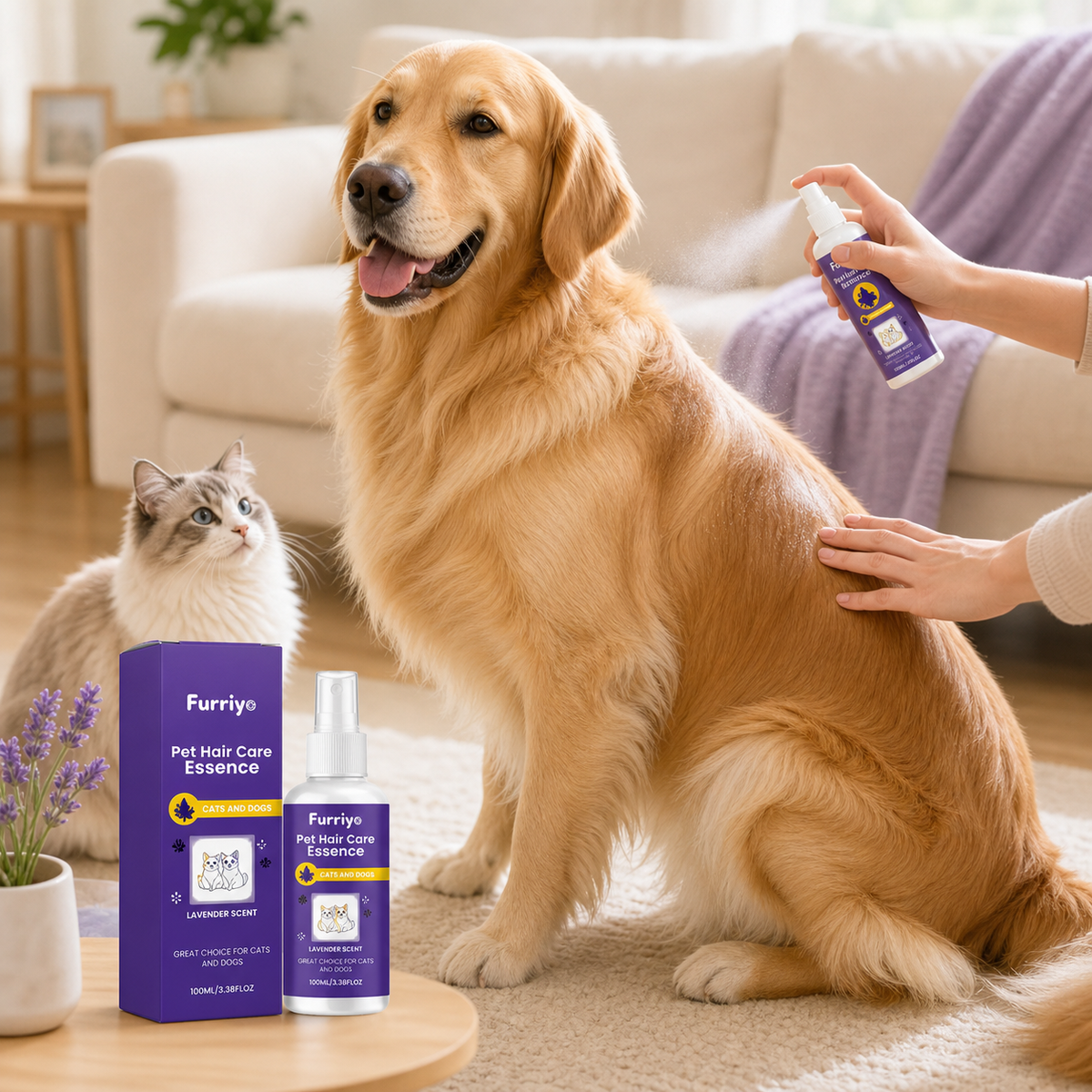 pet coat care spray for dogs and cats fresh scent grooming spray - product image 2