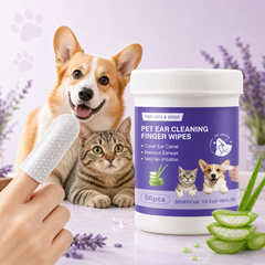 Pet Ear Cleaning Finger Wipes for Dogs and Cats - results lifestyle image | Dog Dad