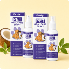 Pet Oral Care Spray for Dogs & Cats - Fresh Breath Support lifestyle and detail image for dog and cat oral care