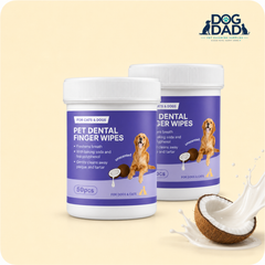 Dog Dad dental finger wipes for no-brush pet oral care
