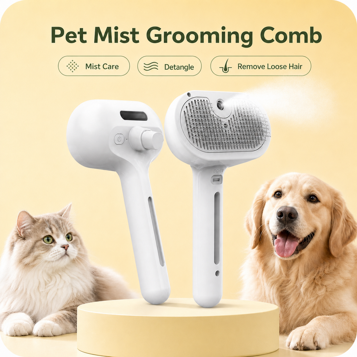 pet shedding spray comb mist grooming brush for cats and dogs - product image 3