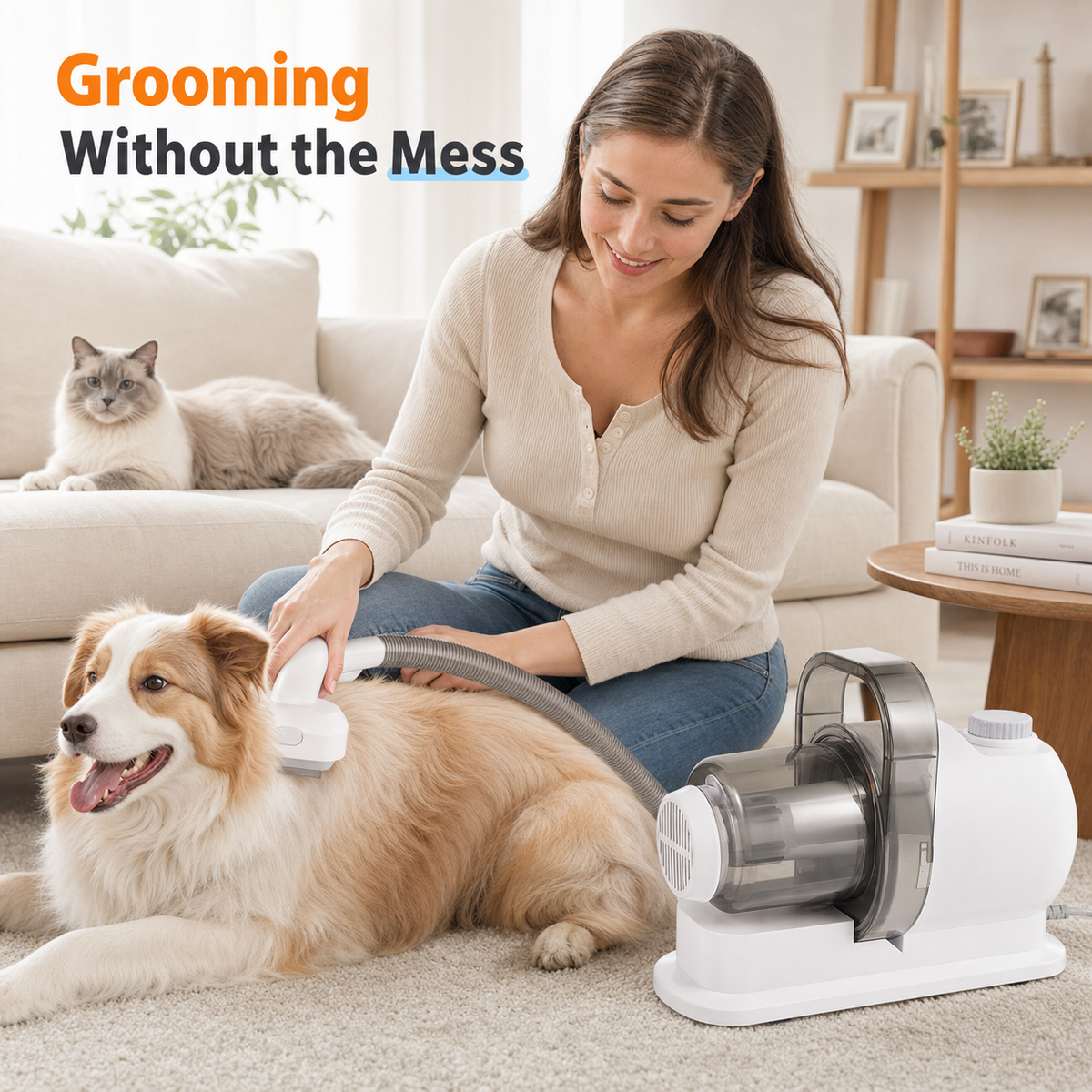 pet grooming vacuum kit for dog and cat shedding hair - product image 3