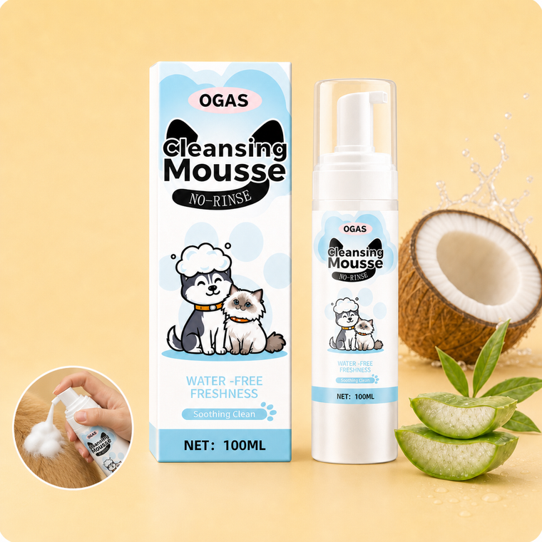no-rinse pet cleaning mousse waterless bath foam for dogs and cats