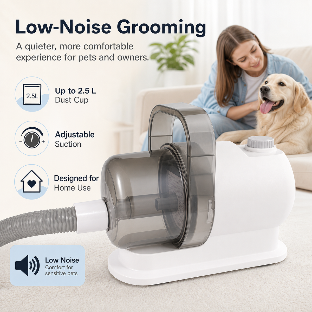 pet grooming vacuum kit for dog and cat shedding hair - product image 4