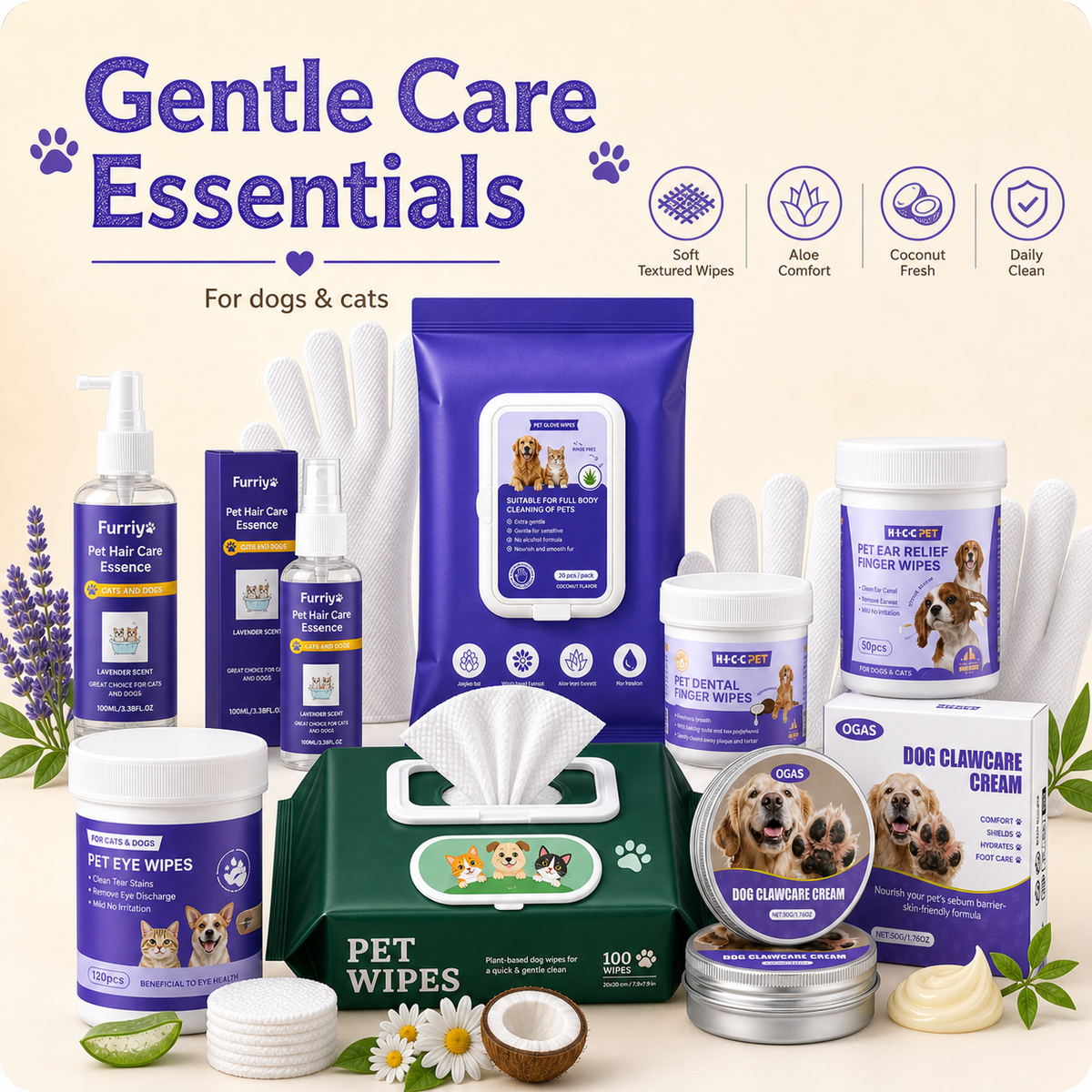 complete pet cleaning care set for dogs and cats - product image 4