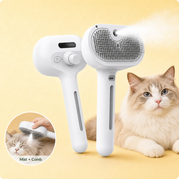 Pet Shedding Spray Comb for Cats & Dogs - Mist Grooming Brush - Dog Dad pet cleaning product main image