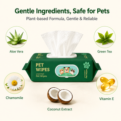 No-rinse pet cleaning wipes for dogs and cats - no rinse cleaning wipes aloe daily cleanup wipes
