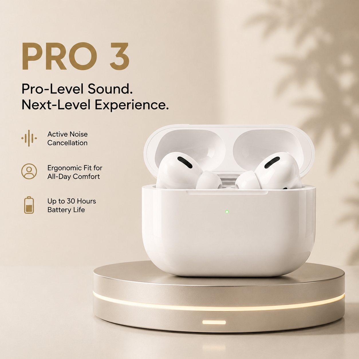 DOGDAD TECH Pro3 Wireless Earbuds - Noise Cancelling & Wireless Charging