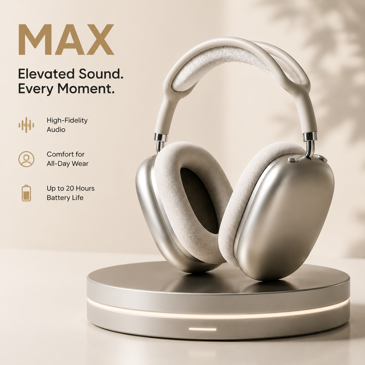 DOGDAD TECH Pro Max Wireless Headphones - Active Noise Cancelling Over-Ear Audio