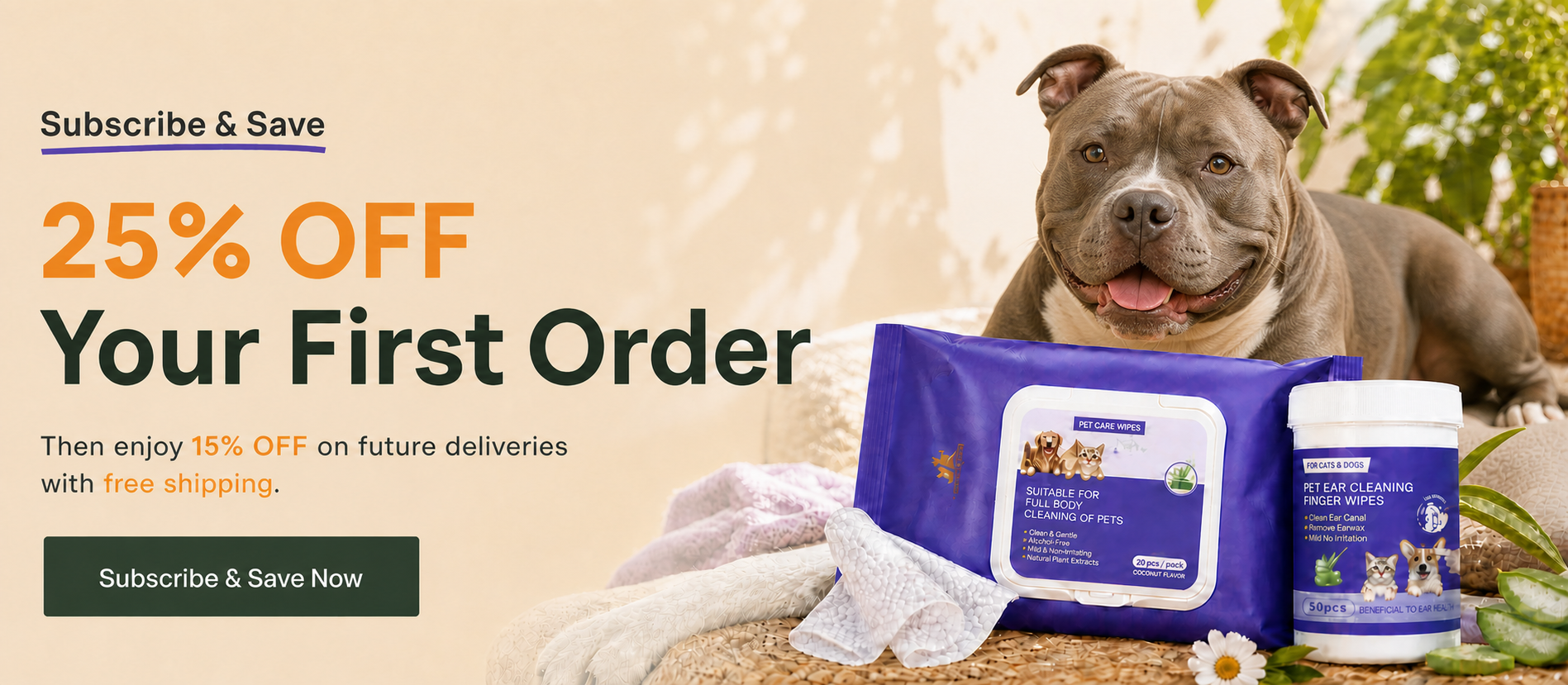 Dog Dad subscribe and save pet cleaning routine