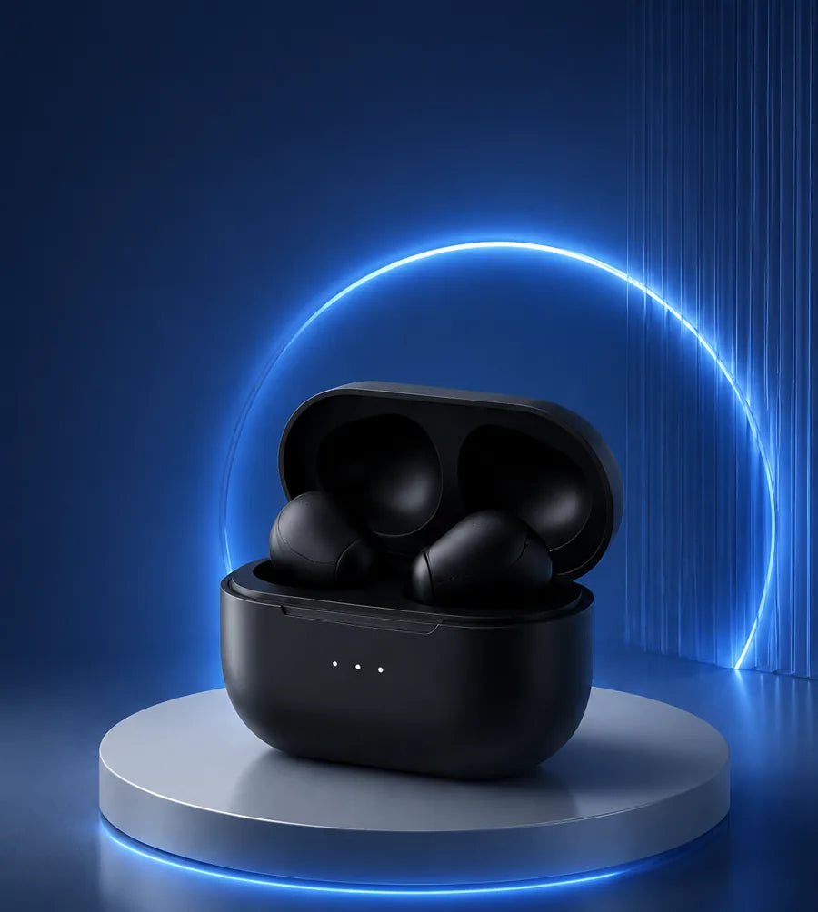 DOGDAD TECH black wireless earbuds in charging case
