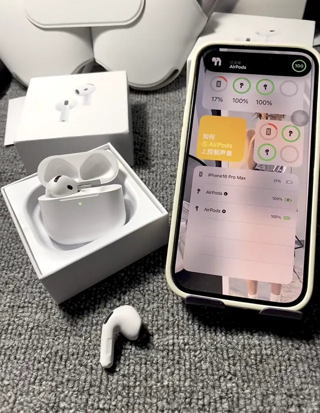 DOGDAD TECH earbuds beside a phone and retail box